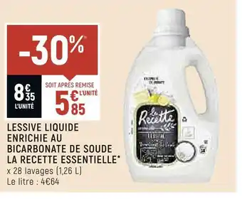 Spar La recette essentielle lessive liquide enrichie au bicarbonate de soude offre