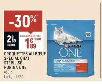 Spar Purina one croquettes au bœuf spécial chat stérilisé offre