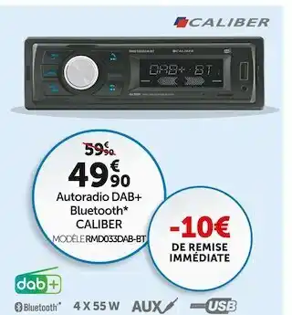 Roady Caliber autoradio dab + bluetooth* offre
