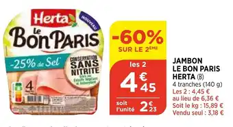 Bi1 Jambon le bon paris herta offre