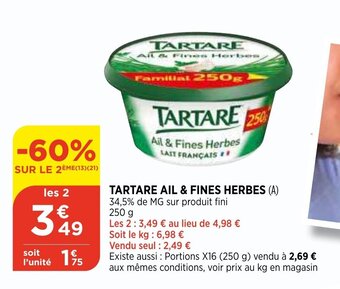 Bi1 Tartare ail & fines herbes offre