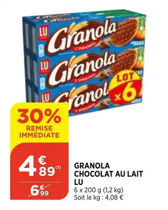 Bi1 Granola chocolat au lait lu offre