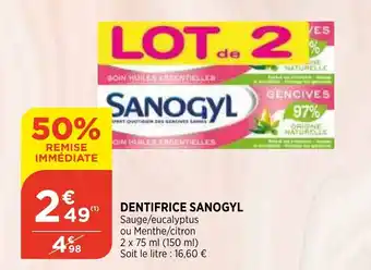 Bi1 Dentifrice sanogyl offre