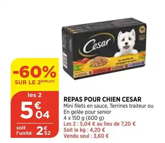Bi1 Repas pour chien cesar offre