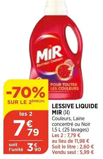Bi1 Lessive liquide mir offre