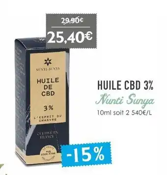 Naturalia Huile CBD 3% offre
