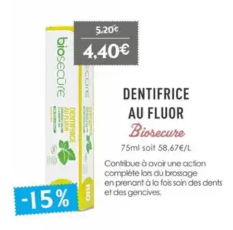 Naturalia Dentifrice au fluor offre