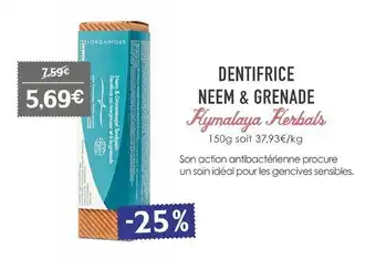 Naturalia Dentifrice neem & grenade offre