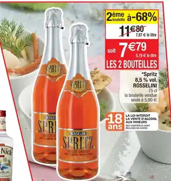 Cora x Carrefour Spritz 8,5% vol. ROSSELINI offre