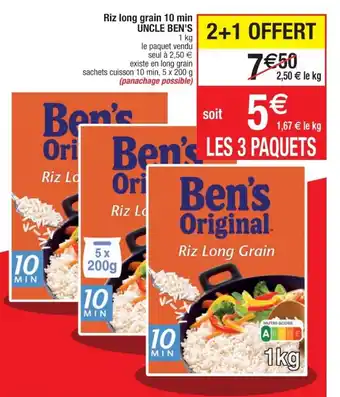 Cora x Carrefour Riz long grain 10 min UNCLE BEN'S offre