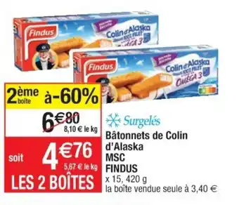 Cora x Carrefour Bâtonnets de colin d'alaska MSC FINDUS offre