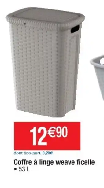 Cora x Carrefour Coffre à linge weave ficelle offre