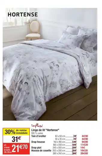 Cora x Carrefour Linge de lit "hortense" offre
