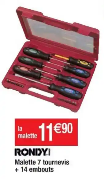 Cora x Carrefour Malette 7 tournevis + 14 embouts offre
