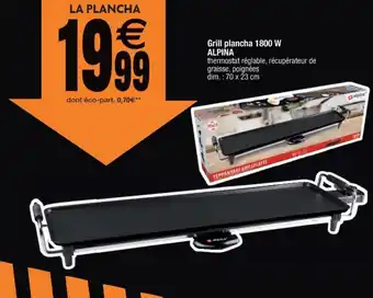 Cora x Carrefour Grill plancha 1800 W ALPINA offre