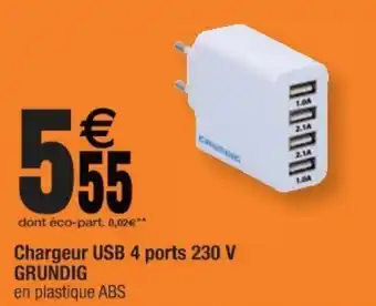 Chargeur USB 4 ports 230 V GRUNDIG