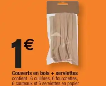 Cora x Carrefour Couverts en bois + serviettes offre