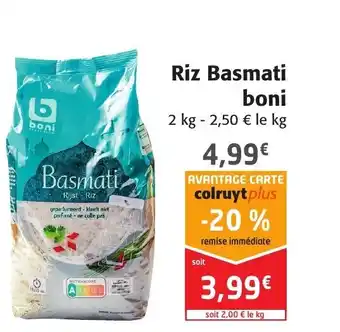 Colruyt Riz Basmati Boni offre