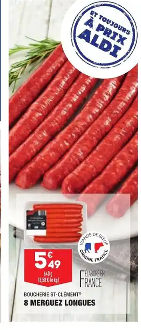 ALDI 8 Merguez Longues offre