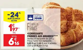 ALDI 4 Croissants Fourrés Aux Amandes offre