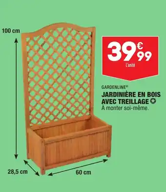 ALDI Jardinière En Bois Avec Treillage offre