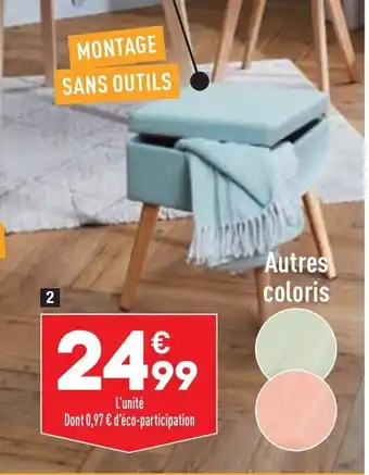 ALDI Tabouret Avec Coffre de Rangement offre