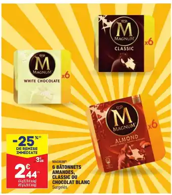 ALDI 6 Bâtonnets Amandes Classic Ou Chocolat Blanc offre