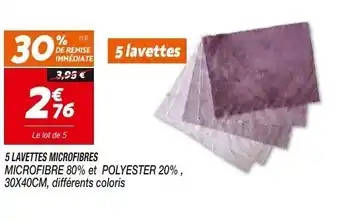 5 Lavettes Microfibres