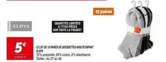 Netto Le Lot de 15 Paires de Socquettes Adulte/Enfant offre