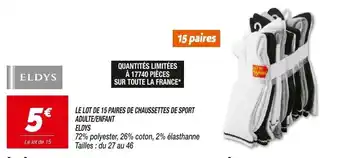 Netto Le Lot de 15 Paires de Chaussettes de Sport Adulte/Enfant offre