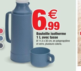 Bazarland Bouteille Isotherme 1L Avec Tasse offre