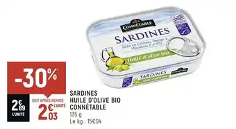 Spar Sardines Huile d'Olive Bio Connétable offre