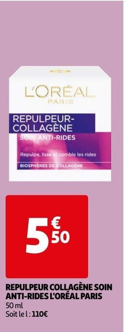 Auchan Repulpeur collagène soin anti-rides l'oréal paris offre