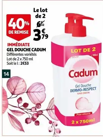 Auchan Gel douche cadum offre