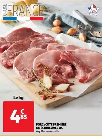 Auchan Viande de porcporc: còte première ou échine avec os offre