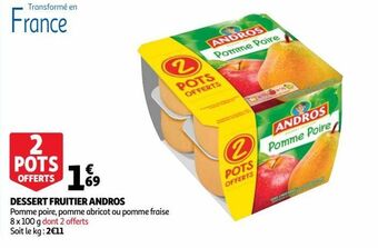 Auchan Dessert fruitier andros offre