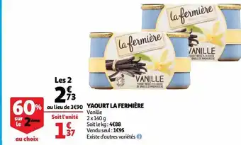 Auchan Yaourt la fermière offre