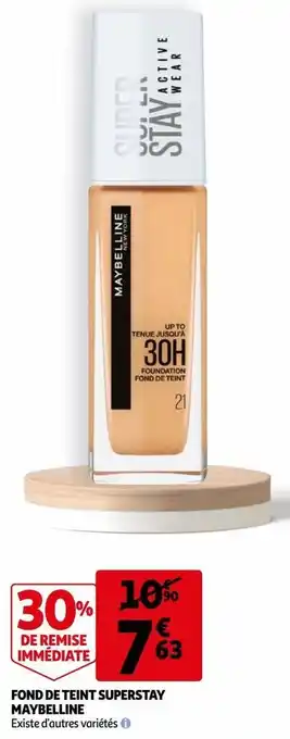 Auchan Fond de teint superstay maybelline offre