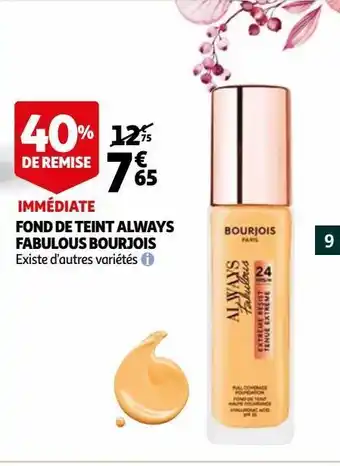 Auchan Fond de teint always fabulous bourjois offre