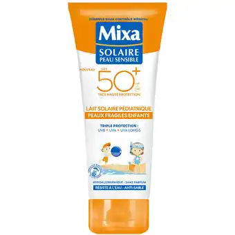Auchan Crème solaire enfant spf50+ peau sensible mixa offre