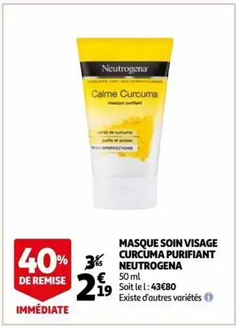 Masque soin visage curcuma purifiant neutrogena