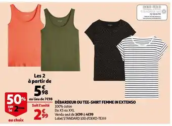 Auchan Débardeur ou tee-shirt femme in extenso offre