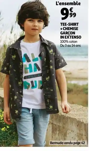 Auchan Tee-shirt + chemise garçon in extenso offre