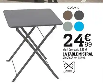 Centrakor La Table Mistral offre