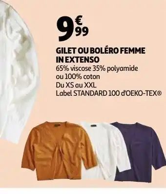 Auchan Boléro femme in extenso offre