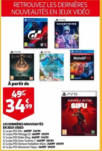 Auchan Les dernières nouveautés en jeux video offre