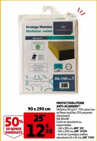 Auchan Protection literie anti-acariens 90 x 190 cm offre