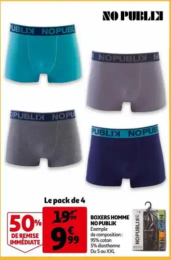 Auchan Boxers homme no publik offre