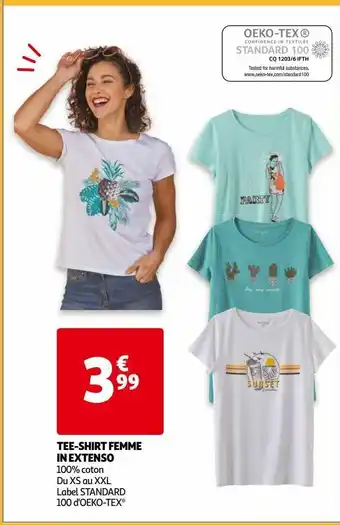 Auchan Tee-shirt femme in extenso offre