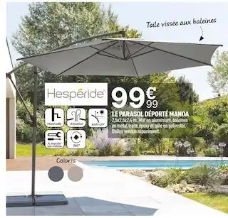 Centrakor Hesperide le parasol déporté manoa offre